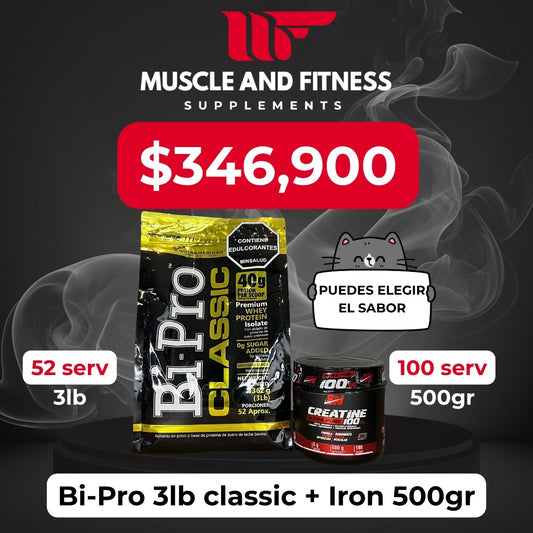 Combo Proteína BiPro 3 lb + Creatina Iron 500 g Original