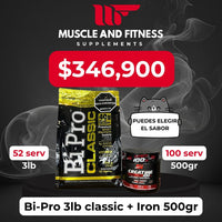 Combo Proteína BiPro 3 lb + Creatina Iron 500 g Original