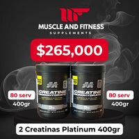 Combo 2 Creatinas Muscletech Platinum 100% Creatine 400 g – Aumenta fuerza, masa y resistencia