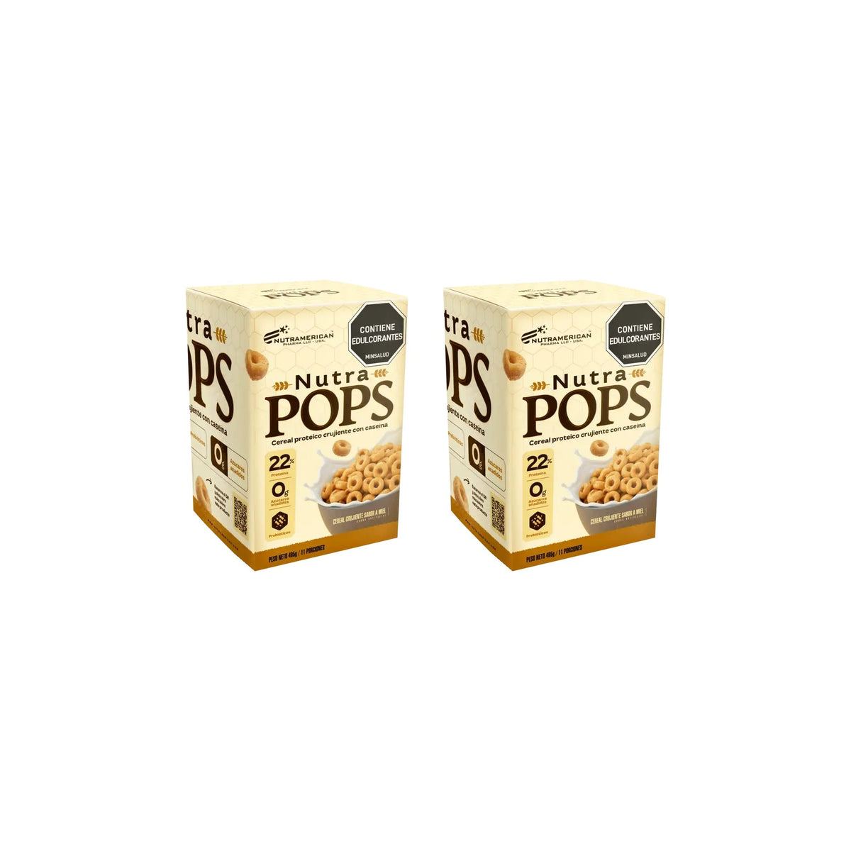 Combo 2 cereales proteicos Megaplex Nutra Pops en caja