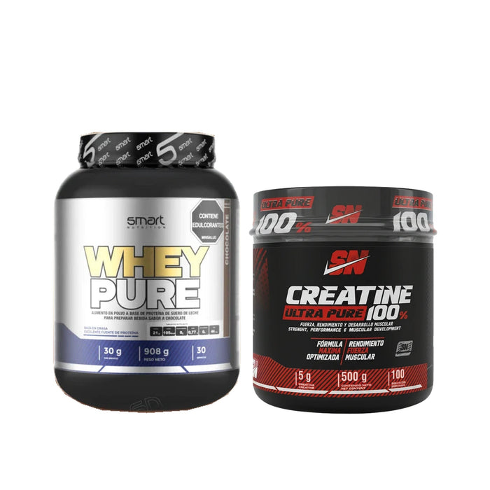 Combo Smart Nutrition Whey Pure 2 lb + creatina SN Iron Nutrition Ultra Pure 500 g