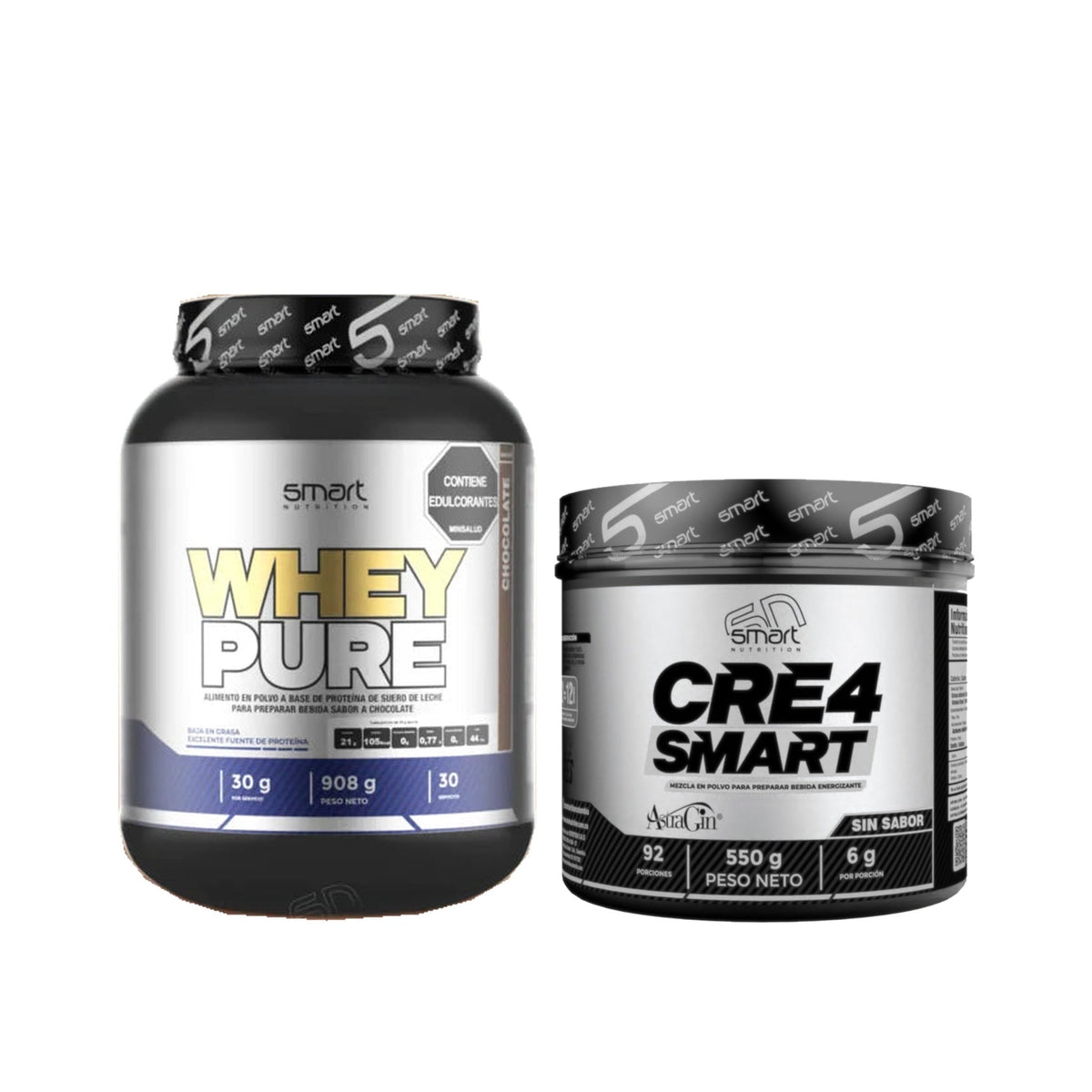Combo Smart Nutrition Whey Pure 2 lb + creatina Smart Nutrition CreaSmart 550 g