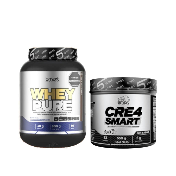 Combo Smart Nutrition Whey Pure 2 lb + creatina Smart Nutrition CreaSmart 550 g