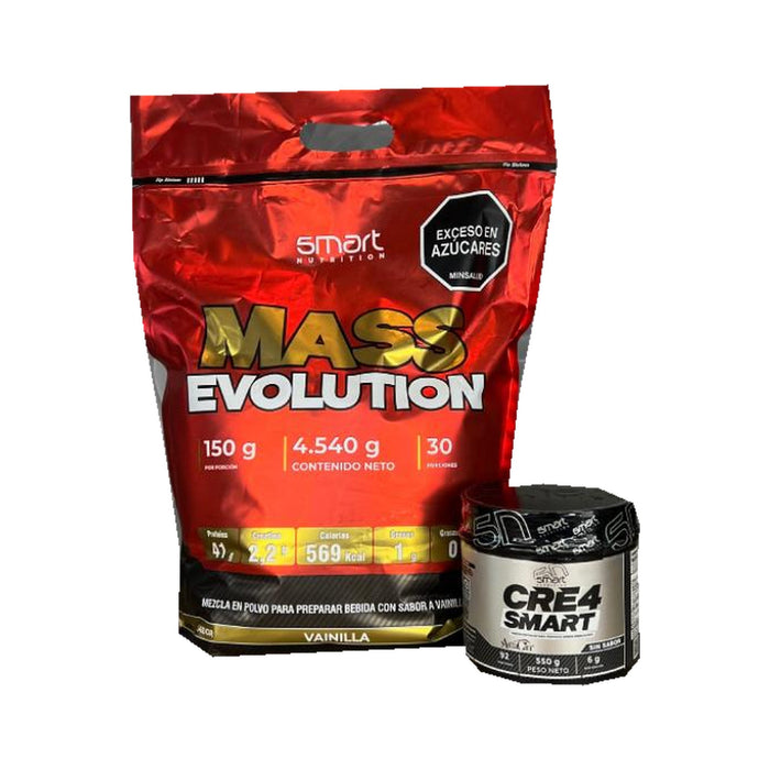 Combo Ganador de peso Smart Nutrition Mass Evolution 10 lb + creatina Smart Nutrition CreaSmart 550 g