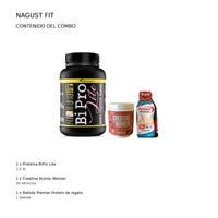 Combo BiPro Lite 2,4 lb + creatina Nutrex Women 30 servicios + Bebida Premier Protein de regalo