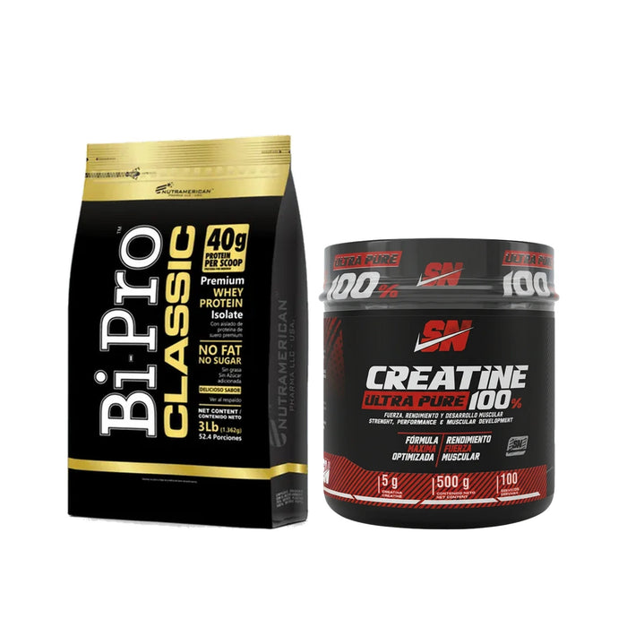 Combo BiPro Classic 3 lb + creatina SN Iron Nutrition Ultra Pure 500 g