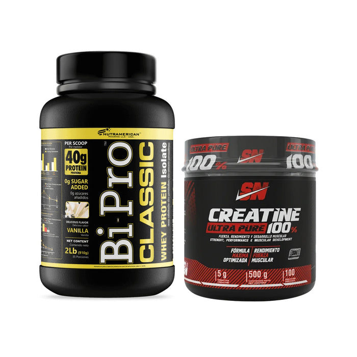 Combo BiPro Classic 2 lb + creatina SN Iron Nutrition Ultra Pure 500 g