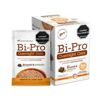 Avena proteica brownie y pistacho BiPro Overnight Oats caja de 8 sobres de 80 g