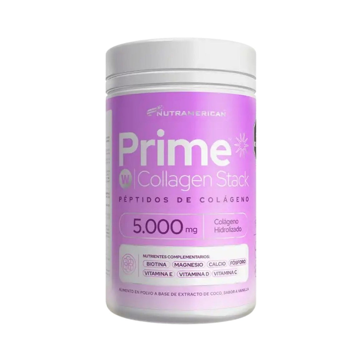 Colágeno hidrolizado en polvo vainilla Nutramerican Prime W Collagen Stack