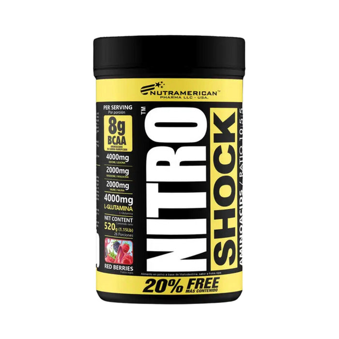 Aminoácidos Red Berries Megaplex Nitro Shock 440 g 30 servicios