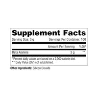 Aminoácido en polvo sin sabor Metabolic Nutrition Beta-Alanine 300 g · 100 servicios