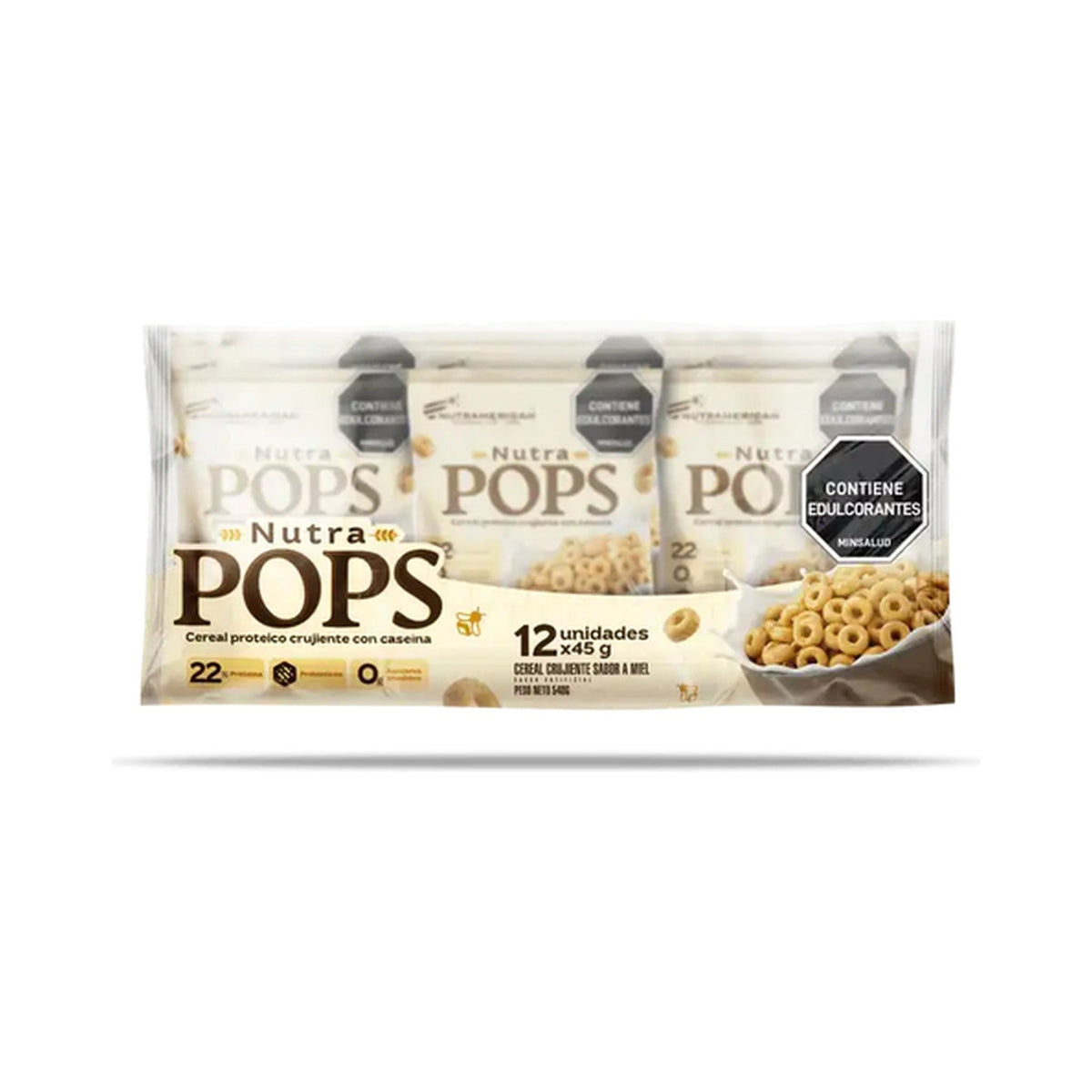 Cereal proteico Megaplex Nutra Pops pack de 12 unidades