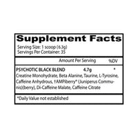 Pre-entreno Fruit Punch Insane Labz Psychotic Negro 30 servicios