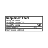 Cafeína en tabletas MuscleTech 220 mg 125 tabletas